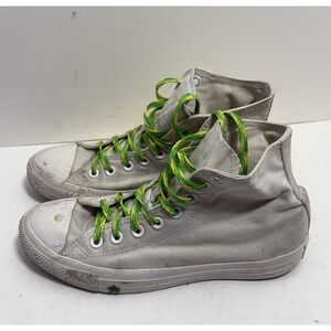 Converse Chuck Taylor All Star High Top White Neon Green Womens 9